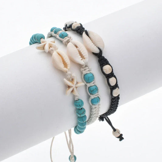 Summer Starfish Shell Braided Bracelet