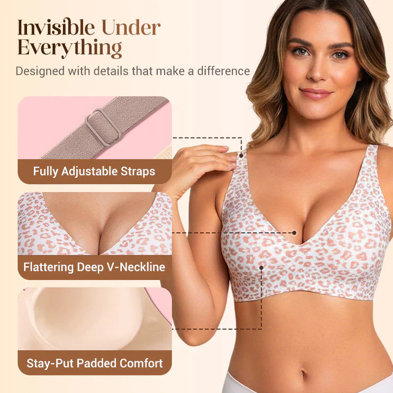 Final 3 Hours: 60%OFF🔥 NESLEMY Women’s Wireless Deep V Push-Up Bralette — Ultra-Comfortable T-Shirt Bra